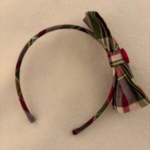 Gymboree Pups & Kisses Plaid Bow Headband